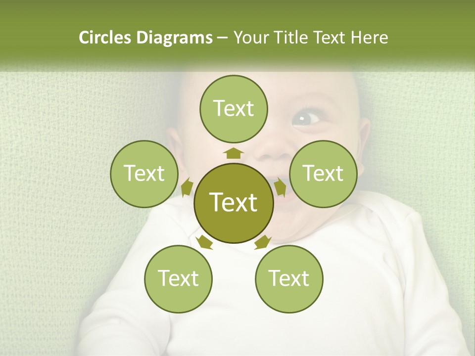A Baby Laying On Top Of A Green Blanket PowerPoint Template