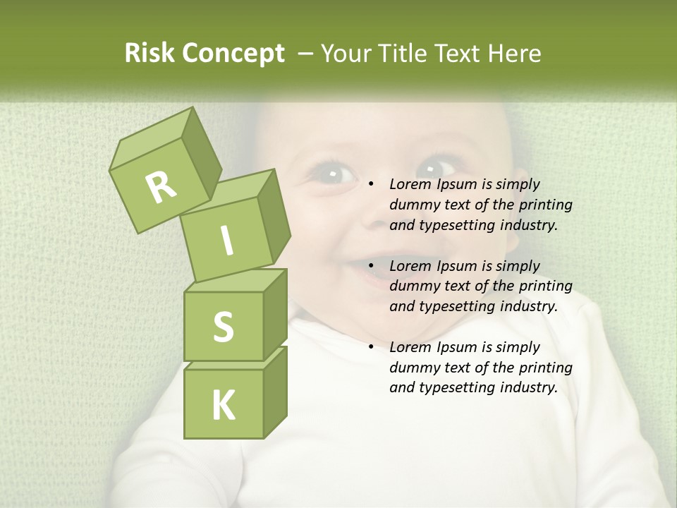 A Baby Laying On Top Of A Green Blanket PowerPoint Template
