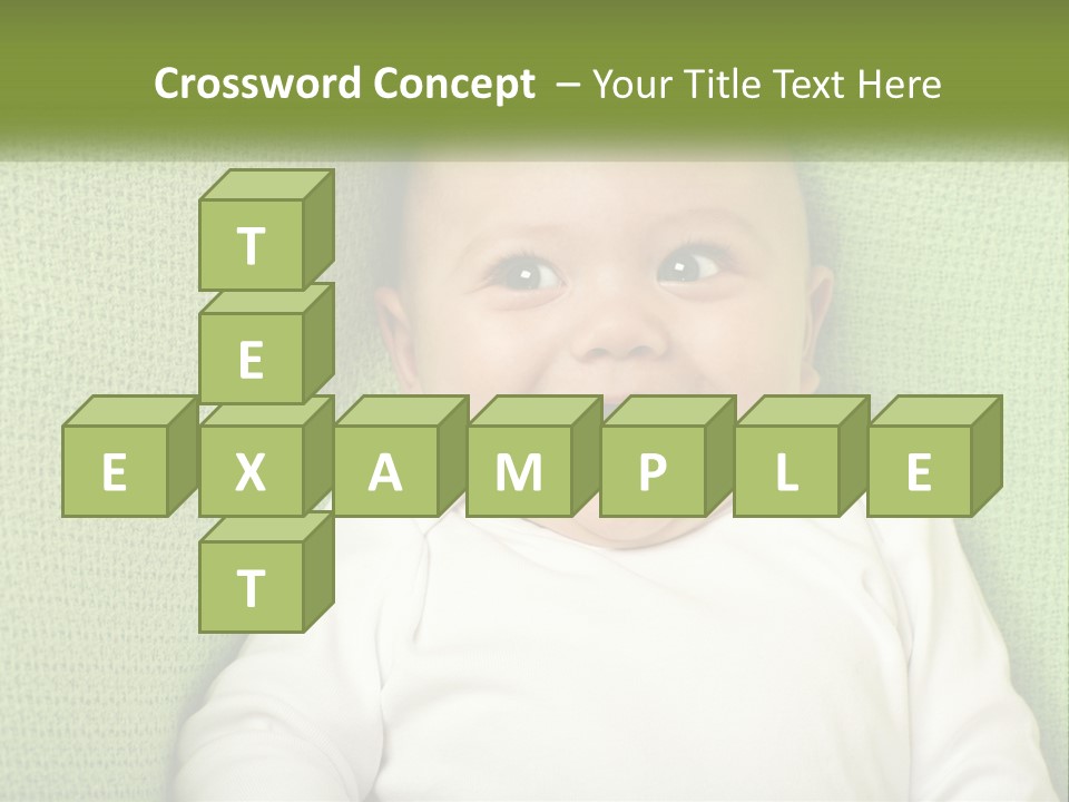 A Baby Laying On Top Of A Green Blanket PowerPoint Template