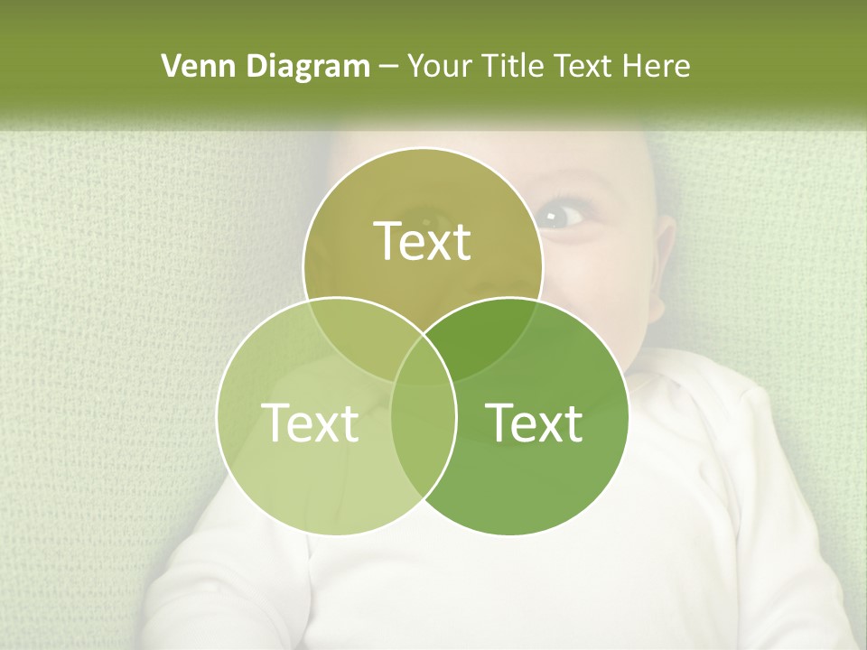 A Baby Laying On Top Of A Green Blanket PowerPoint Template