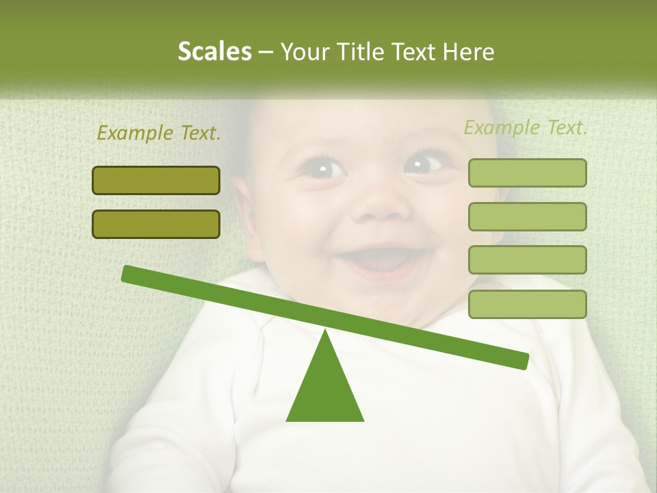 A Baby Laying On Top Of A Green Blanket PowerPoint Template