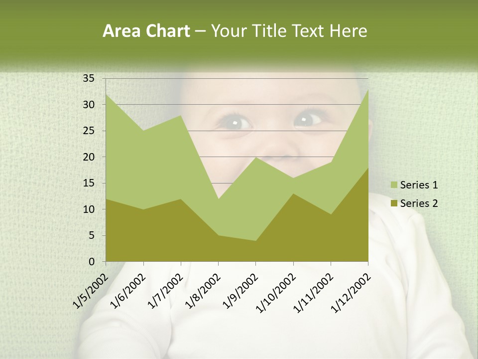 A Baby Laying On Top Of A Green Blanket PowerPoint Template