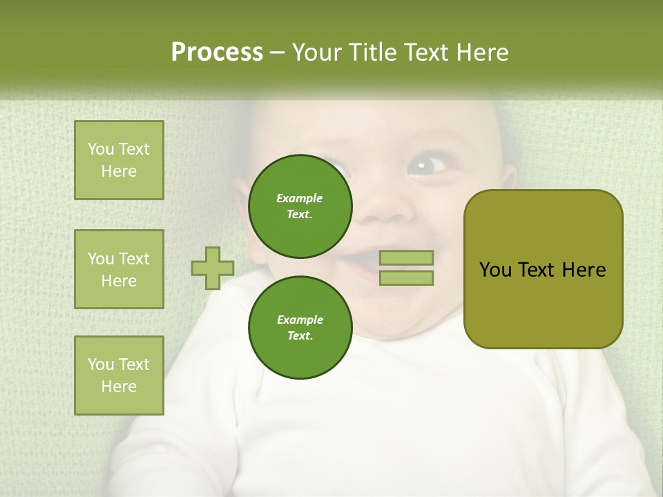 A Baby Laying On Top Of A Green Blanket PowerPoint Template