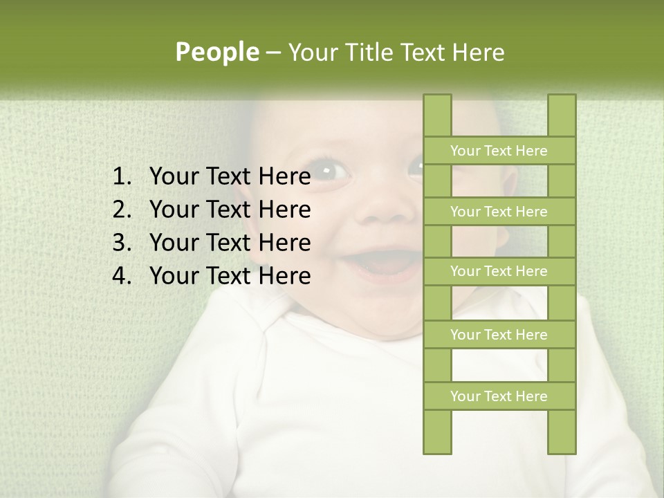 A Baby Laying On Top Of A Green Blanket PowerPoint Template