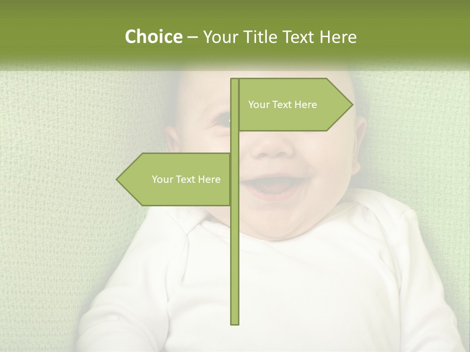 A Baby Laying On Top Of A Green Blanket PowerPoint Template