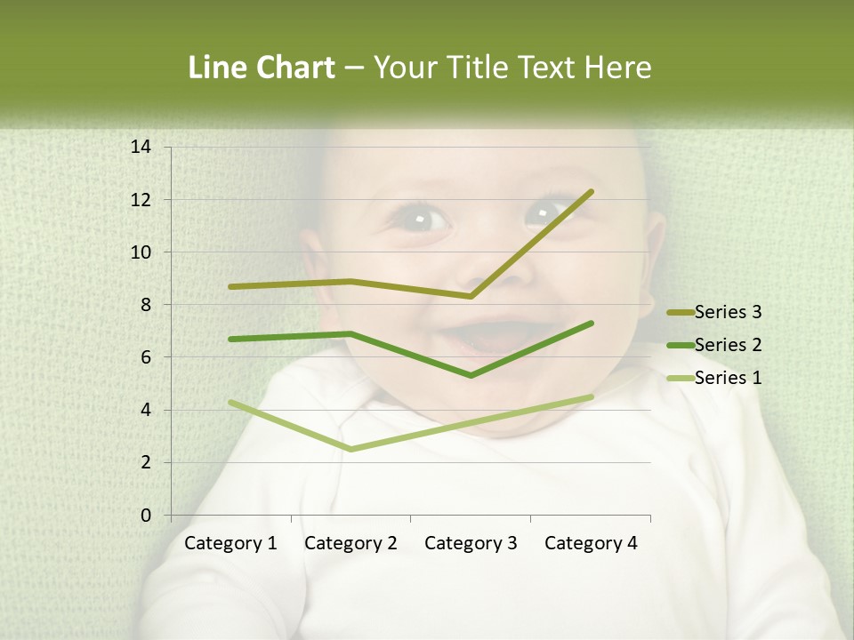 A Baby Laying On Top Of A Green Blanket PowerPoint Template