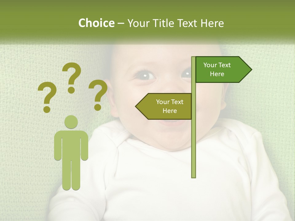 A Baby Laying On Top Of A Green Blanket PowerPoint Template