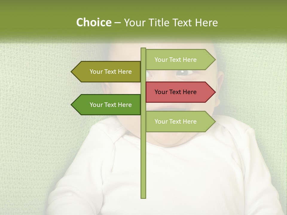 A Baby Laying On Top Of A Green Blanket PowerPoint Template