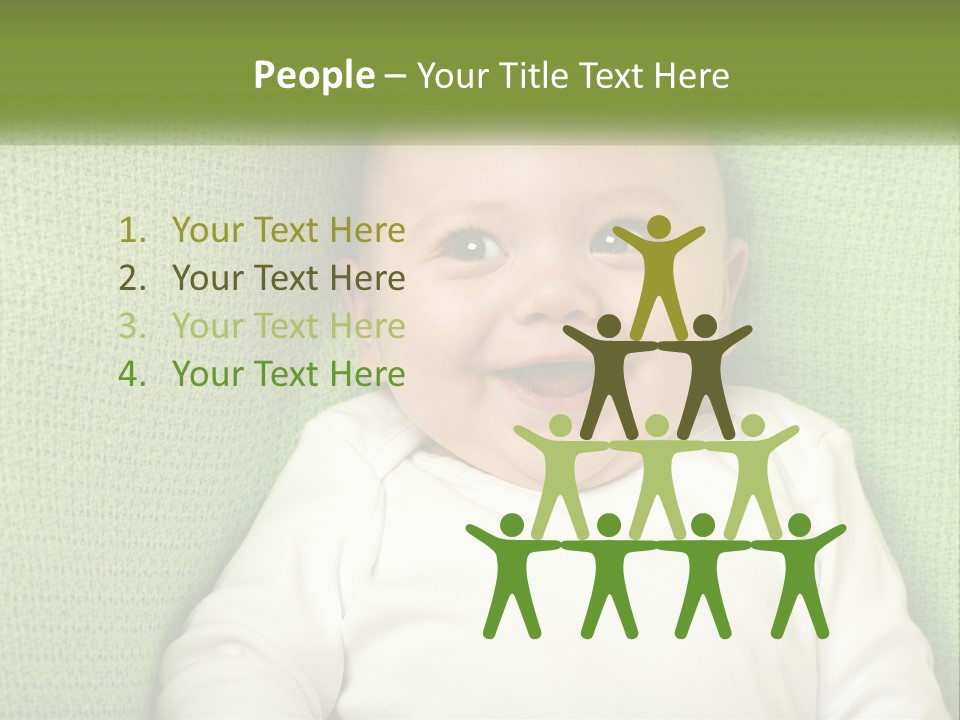 A Baby Laying On Top Of A Green Blanket PowerPoint Template