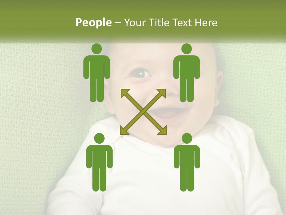 A Baby Laying On Top Of A Green Blanket PowerPoint Template