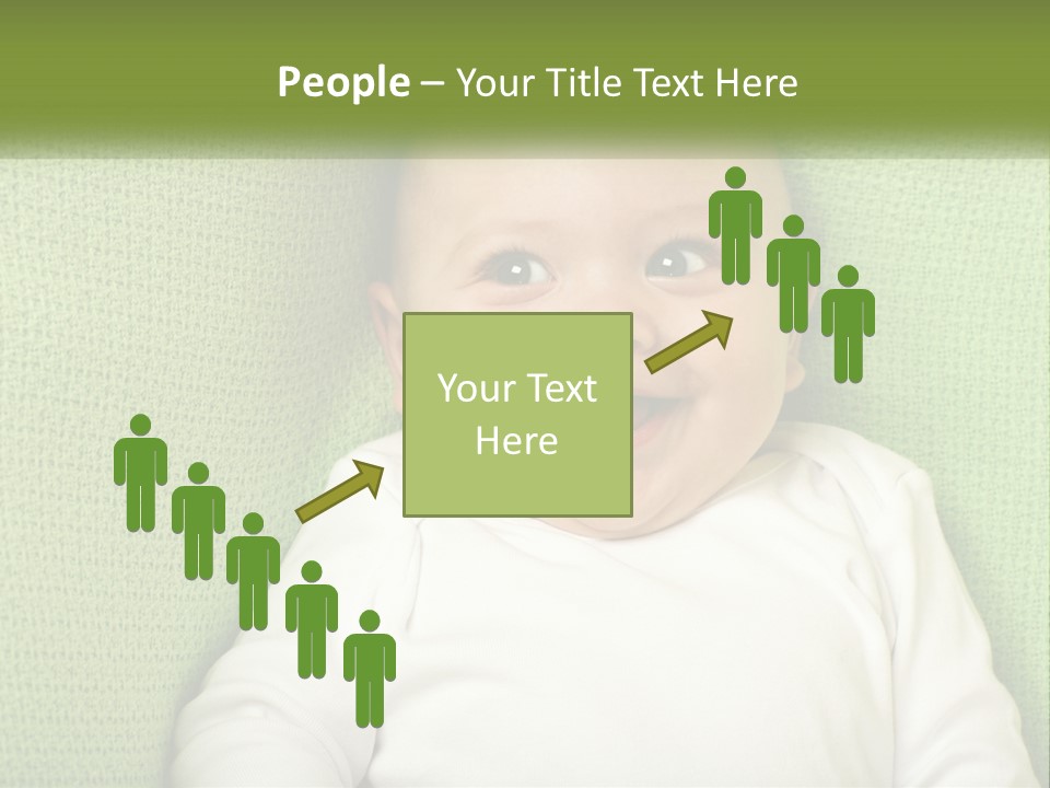 A Baby Laying On Top Of A Green Blanket PowerPoint Template