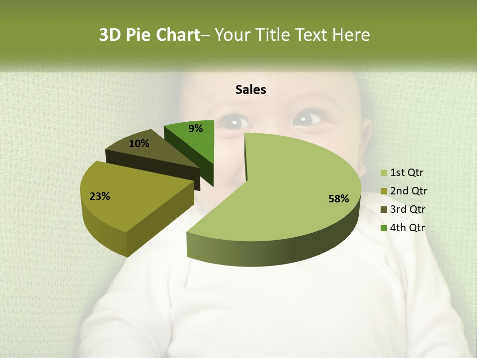 A Baby Laying On Top Of A Green Blanket PowerPoint Template