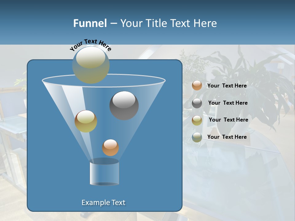 A Desk With A Chair And A Computer On It PowerPoint Template
