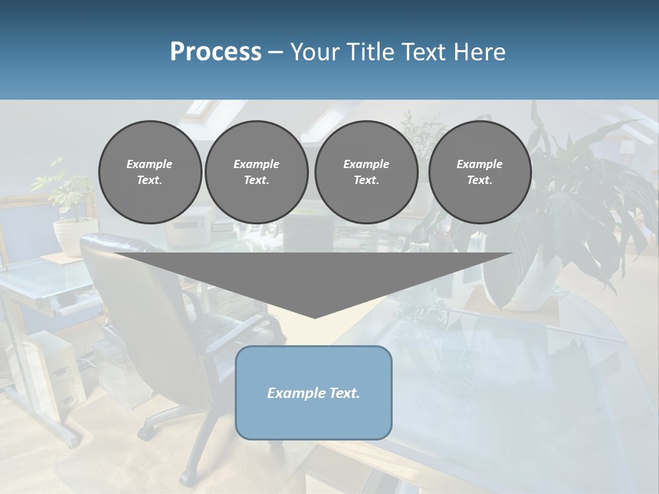 A Desk With A Chair And A Computer On It PowerPoint Template