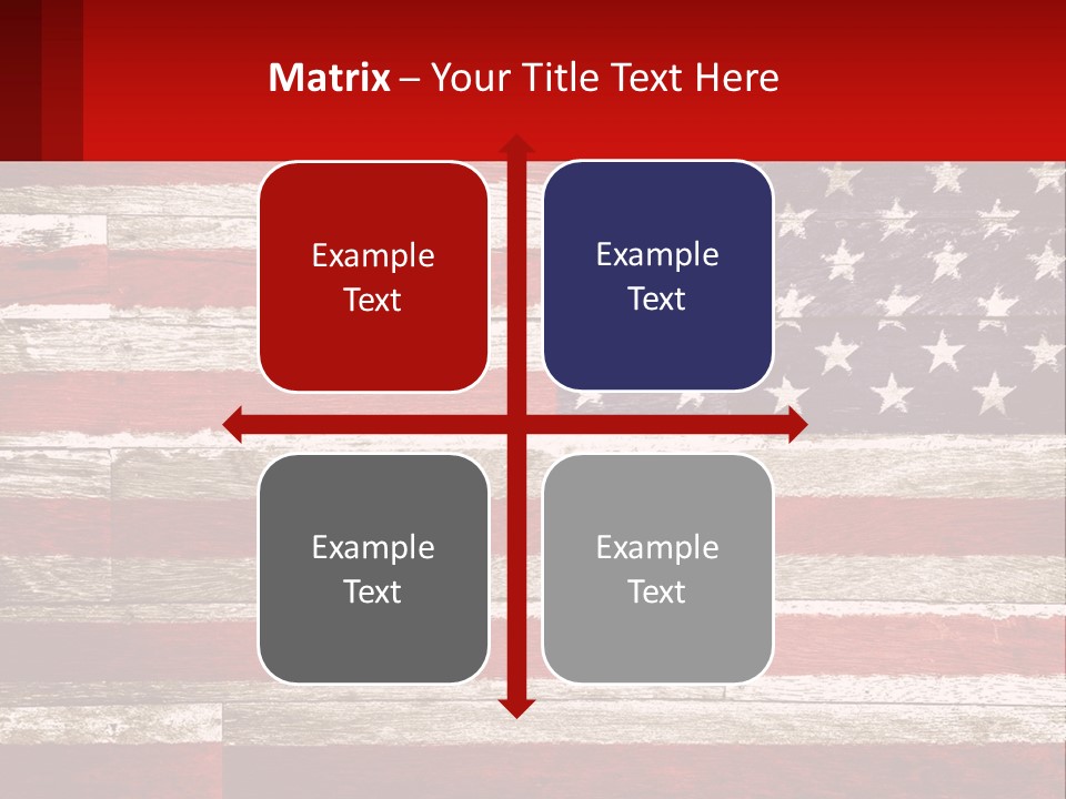 An American Flag On A Wooden Wall With A Red Frame PowerPoint Template