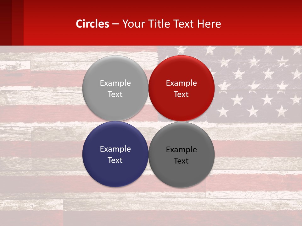 An American Flag On A Wooden Wall With A Red Frame PowerPoint Template