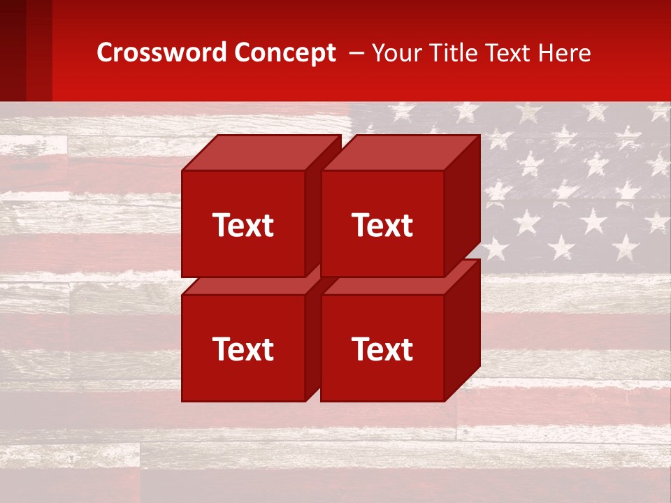 An American Flag On A Wooden Wall With A Red Frame PowerPoint Template