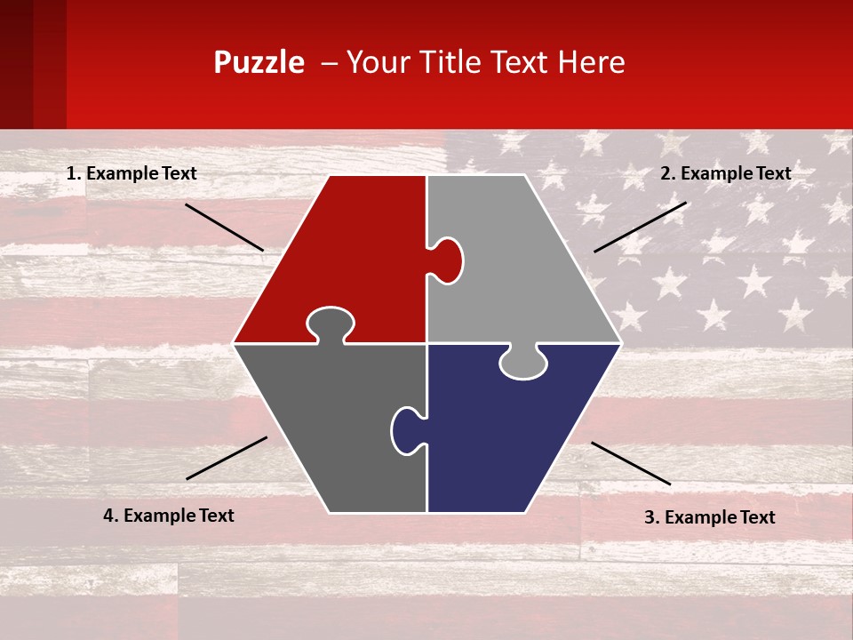An American Flag On A Wooden Wall With A Red Frame PowerPoint Template