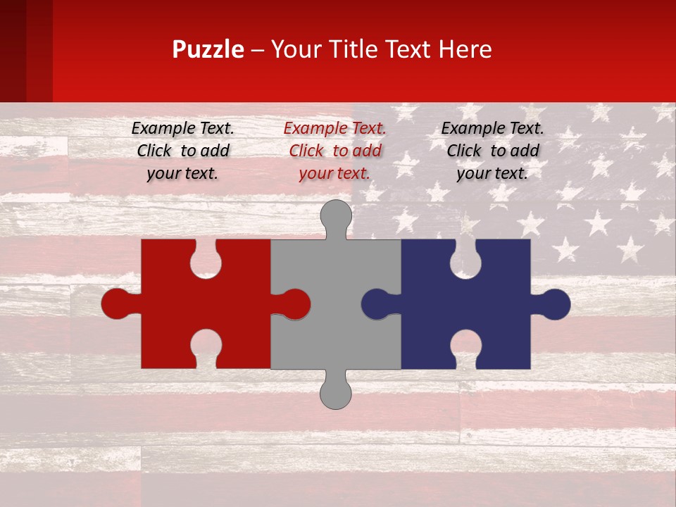 An American Flag On A Wooden Wall With A Red Frame PowerPoint Template