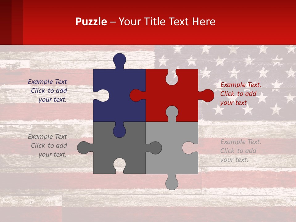 An American Flag On A Wooden Wall With A Red Frame PowerPoint Template