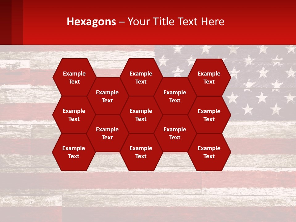 An American Flag On A Wooden Wall With A Red Frame PowerPoint Template