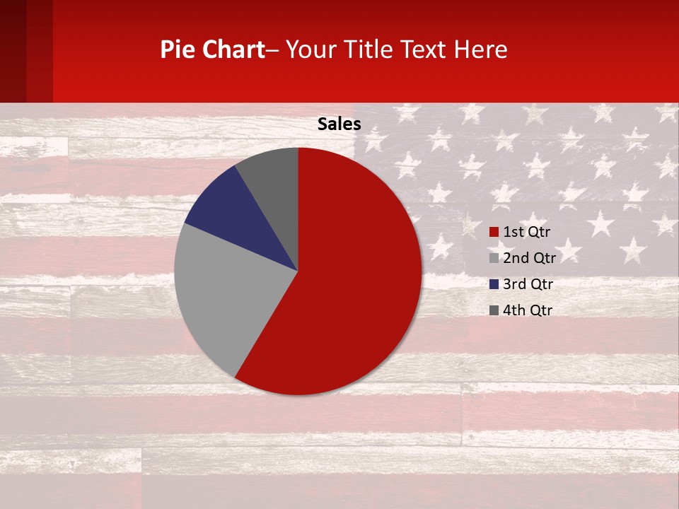 An American Flag On A Wooden Wall With A Red Frame PowerPoint Template