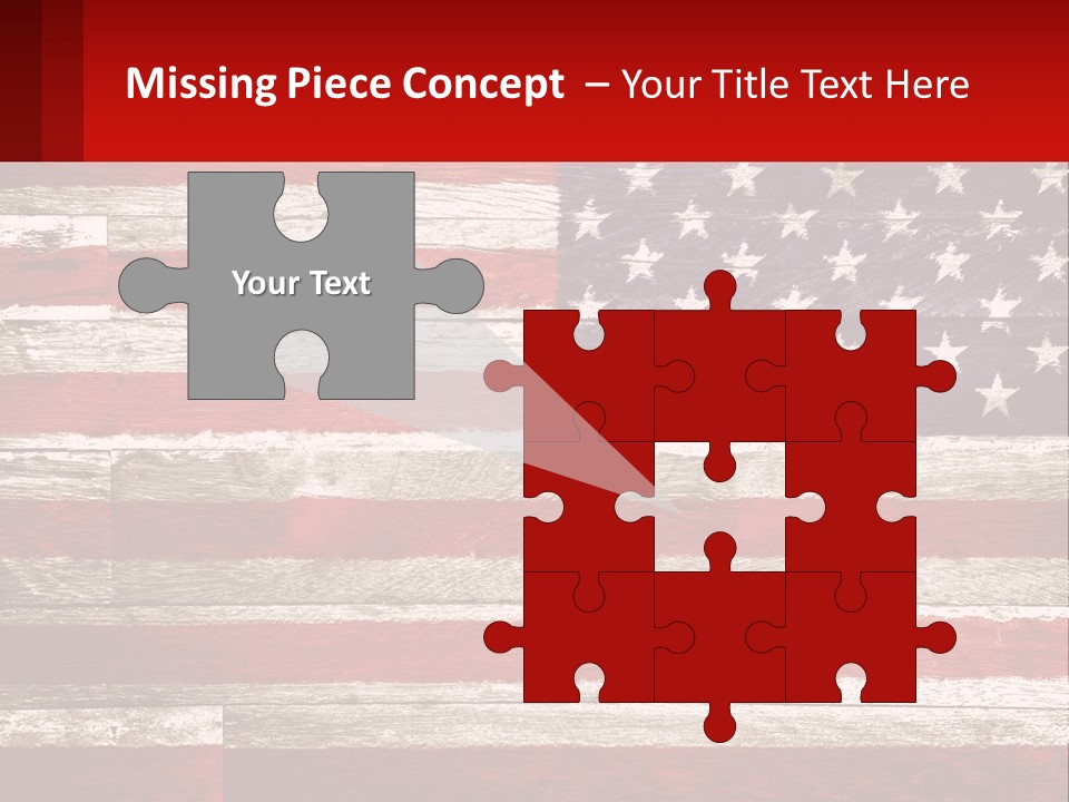 An American Flag On A Wooden Wall With A Red Frame PowerPoint Template