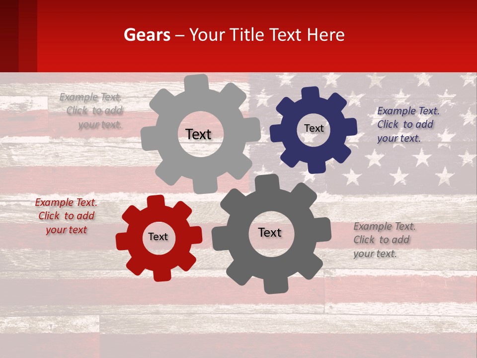 An American Flag On A Wooden Wall With A Red Frame PowerPoint Template