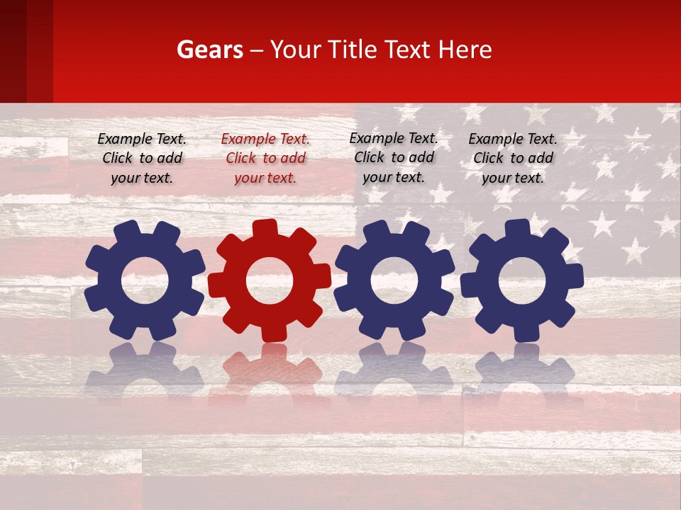 An American Flag On A Wooden Wall With A Red Frame PowerPoint Template