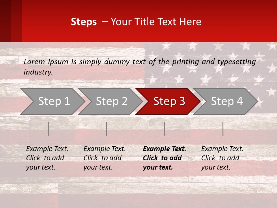 An American Flag On A Wooden Wall With A Red Frame PowerPoint Template