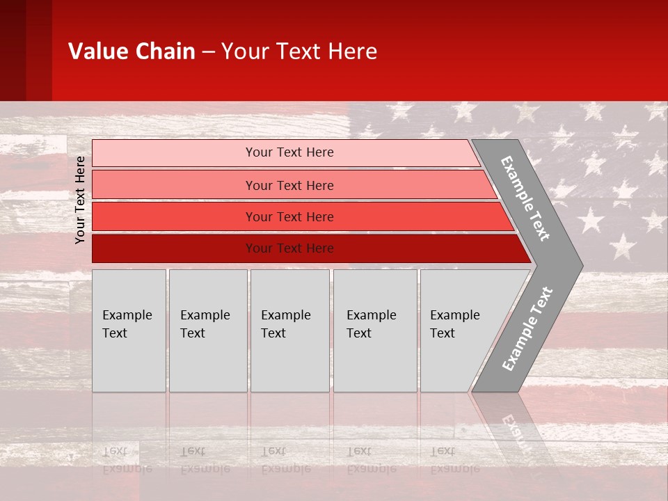 An American Flag On A Wooden Wall With A Red Frame PowerPoint Template