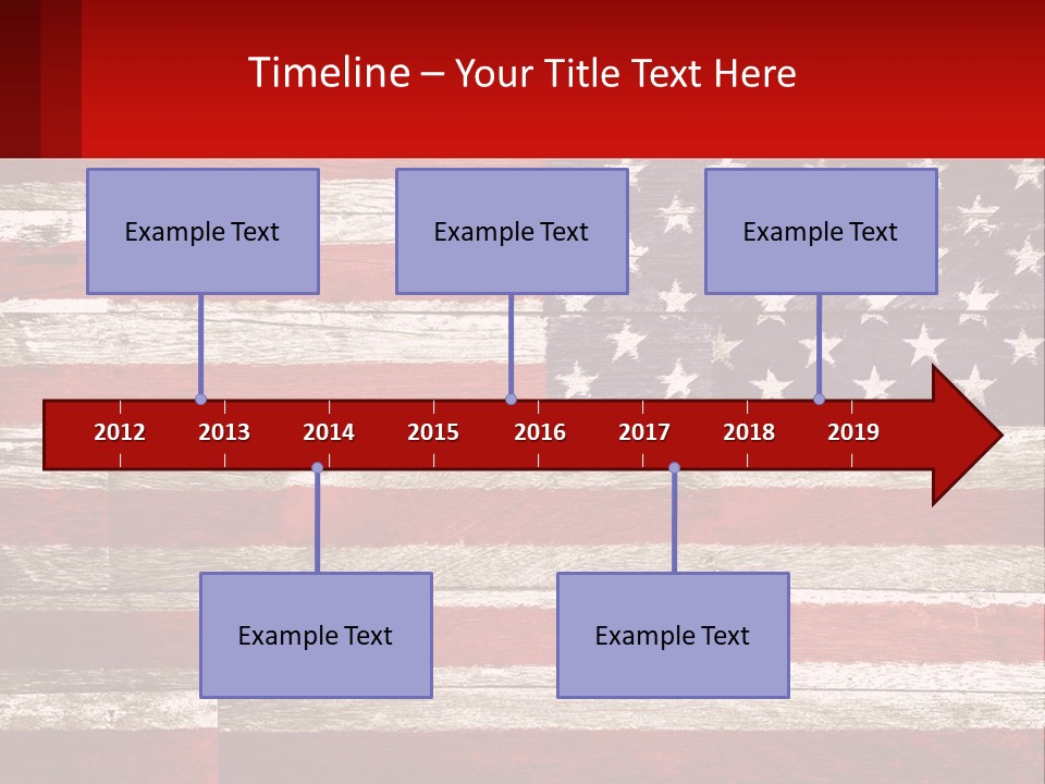 An American Flag On A Wooden Wall With A Red Frame PowerPoint Template