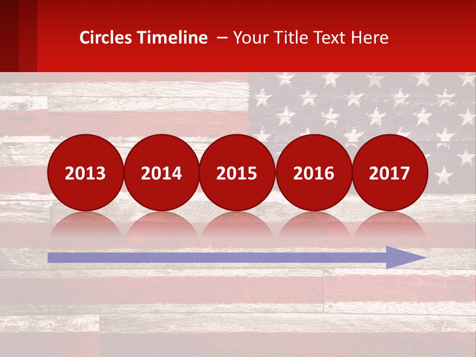 An American Flag On A Wooden Wall With A Red Frame PowerPoint Template