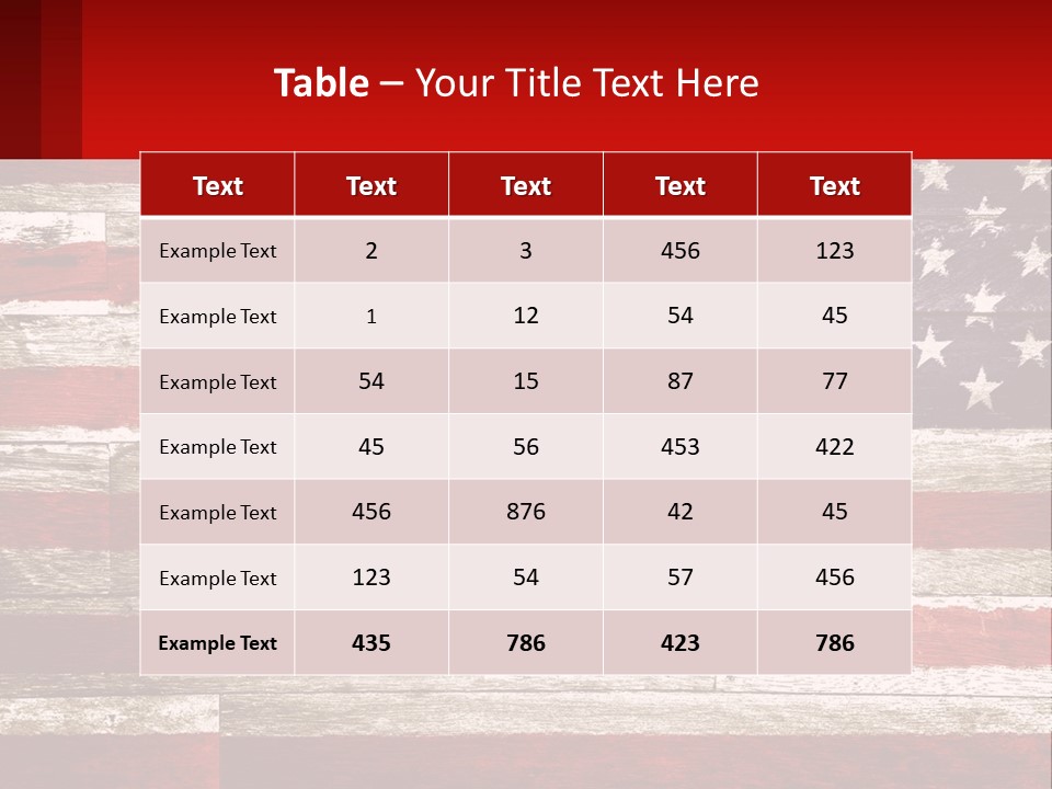 An American Flag On A Wooden Wall With A Red Frame PowerPoint Template