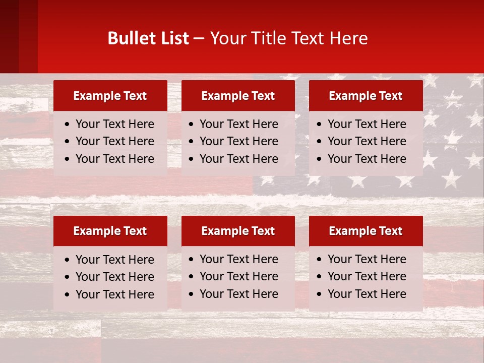 An American Flag On A Wooden Wall With A Red Frame PowerPoint Template