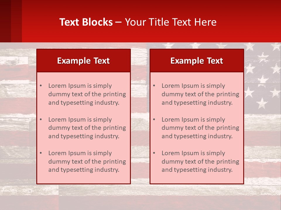 An American Flag On A Wooden Wall With A Red Frame PowerPoint Template