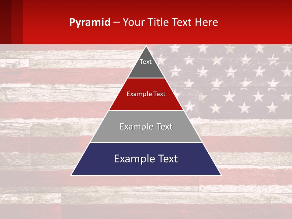 An American Flag On A Wooden Wall With A Red Frame PowerPoint Template