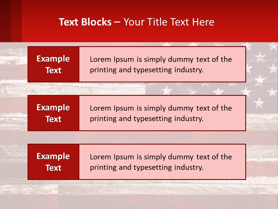 An American Flag On A Wooden Wall With A Red Frame PowerPoint Template