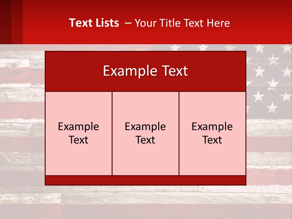 An American Flag On A Wooden Wall With A Red Frame PowerPoint Template