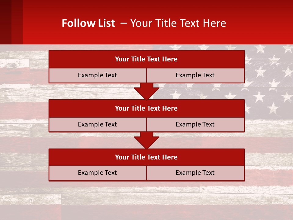 An American Flag On A Wooden Wall With A Red Frame PowerPoint Template
