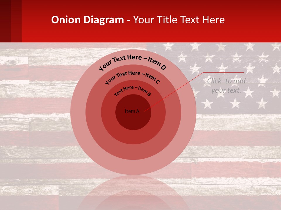 An American Flag On A Wooden Wall With A Red Frame PowerPoint Template