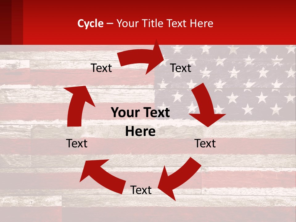 An American Flag On A Wooden Wall With A Red Frame PowerPoint Template