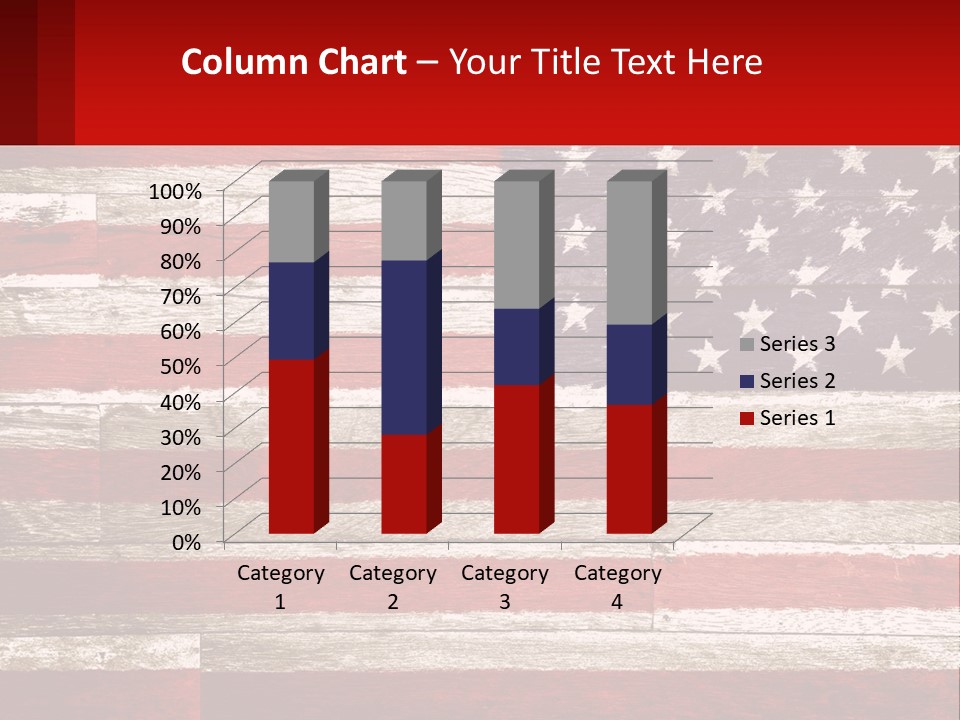 An American Flag On A Wooden Wall With A Red Frame PowerPoint Template