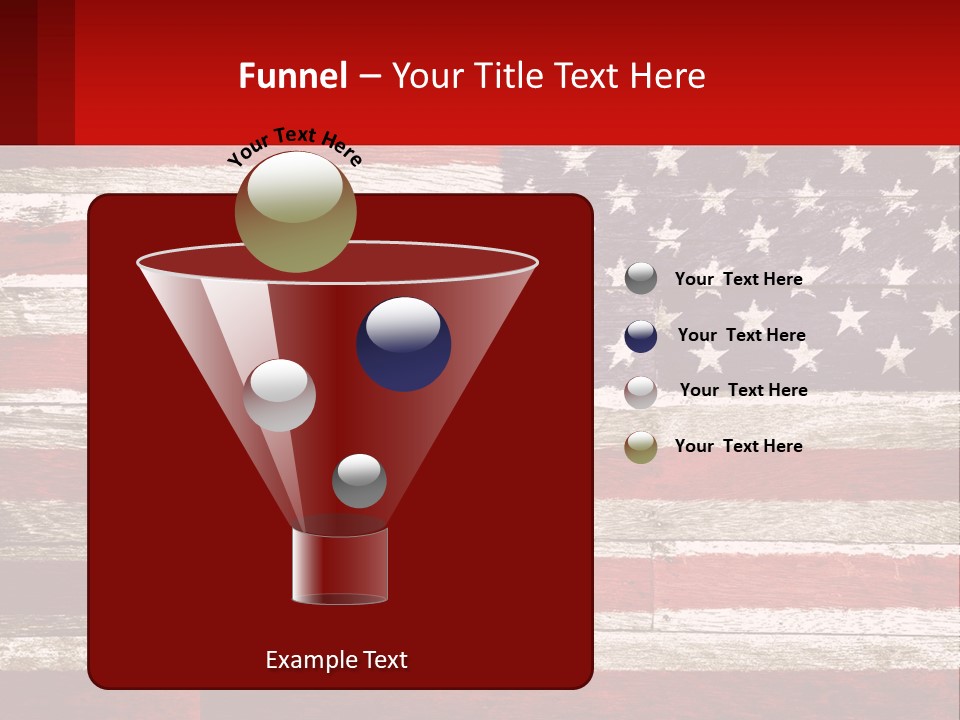 An American Flag On A Wooden Wall With A Red Frame PowerPoint Template