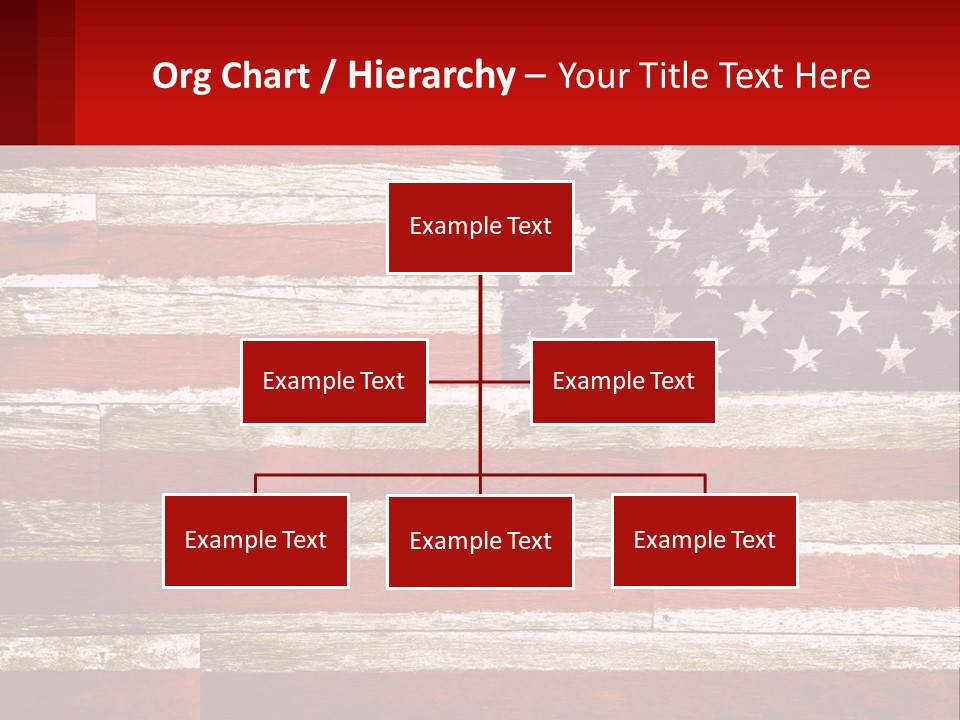 An American Flag On A Wooden Wall With A Red Frame PowerPoint Template