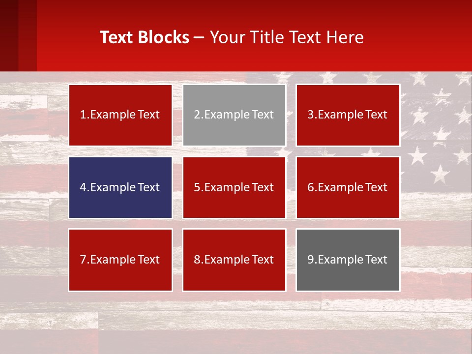 An American Flag On A Wooden Wall With A Red Frame PowerPoint Template