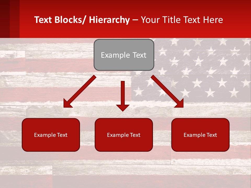 An American Flag On A Wooden Wall With A Red Frame PowerPoint Template