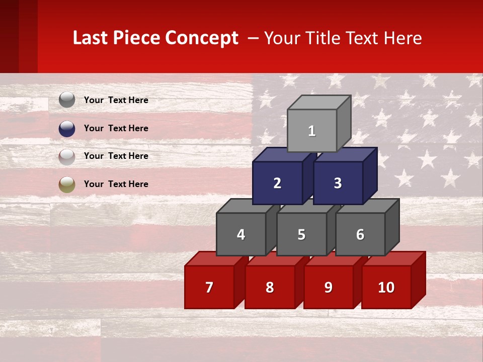 An American Flag On A Wooden Wall With A Red Frame PowerPoint Template
