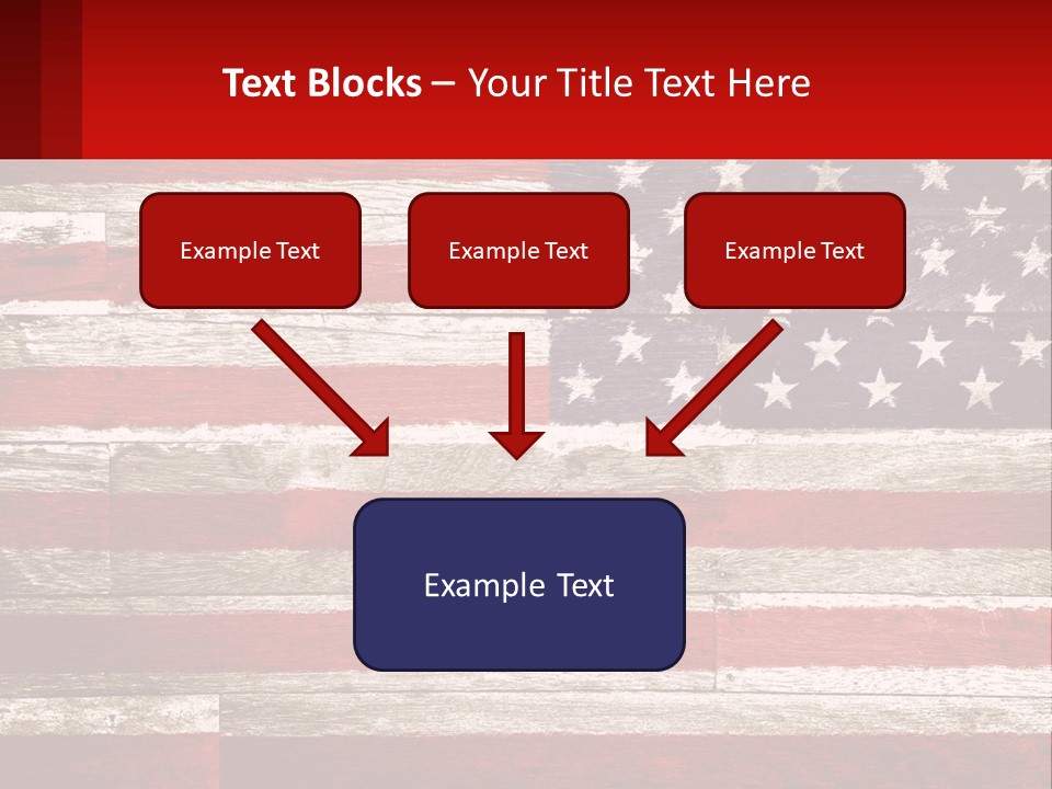 An American Flag On A Wooden Wall With A Red Frame PowerPoint Template