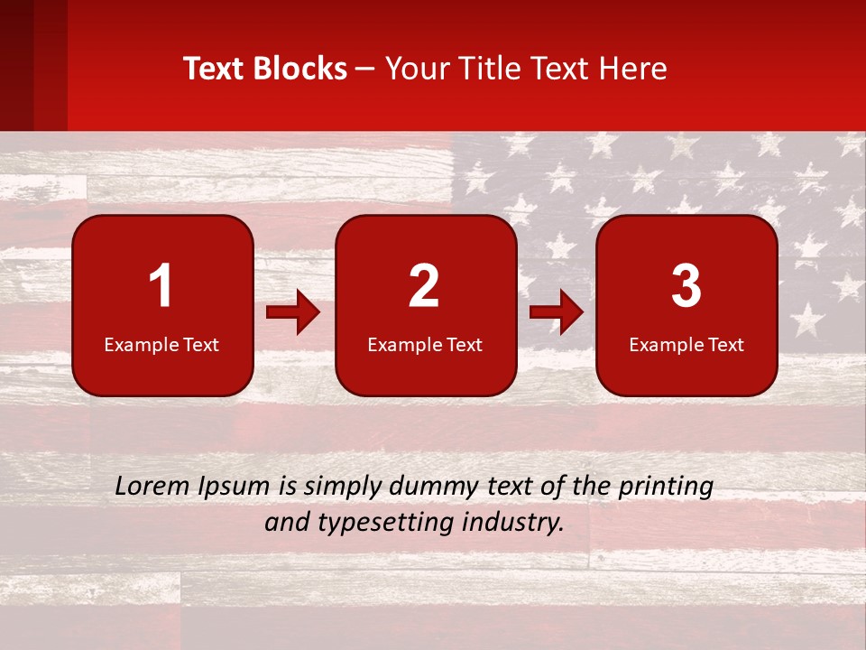 An American Flag On A Wooden Wall With A Red Frame PowerPoint Template